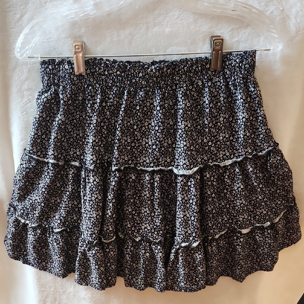 Ava Christine Floral Black Skirt, Size M